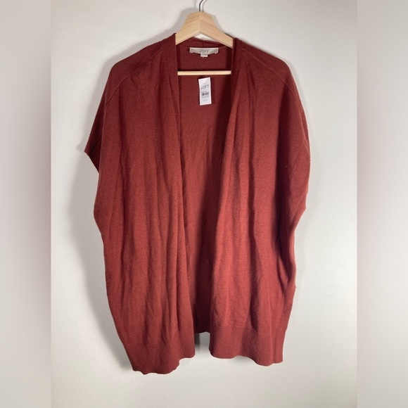 Loft Wool Blend Cardigan Sleeveless Rust Red/brown XS/S - Picture 7 of 7